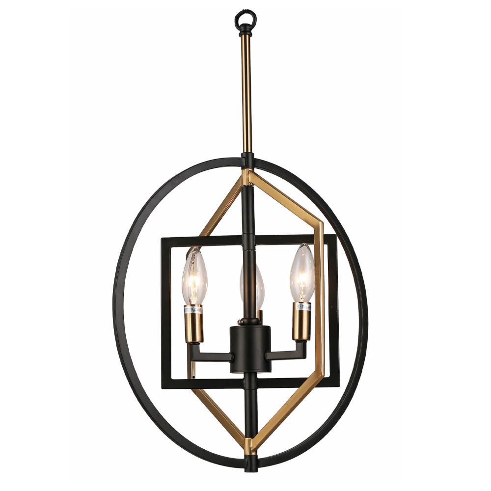 Bloom Chandelier Aged Brass/Black