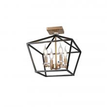  FM1103-4AB/BK - Flush Mount Aged Brass/Black