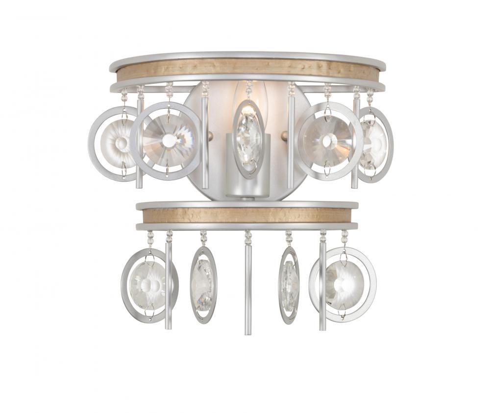 Charmed 1-Lt Wall Sconce - Silver/Champagne Mist