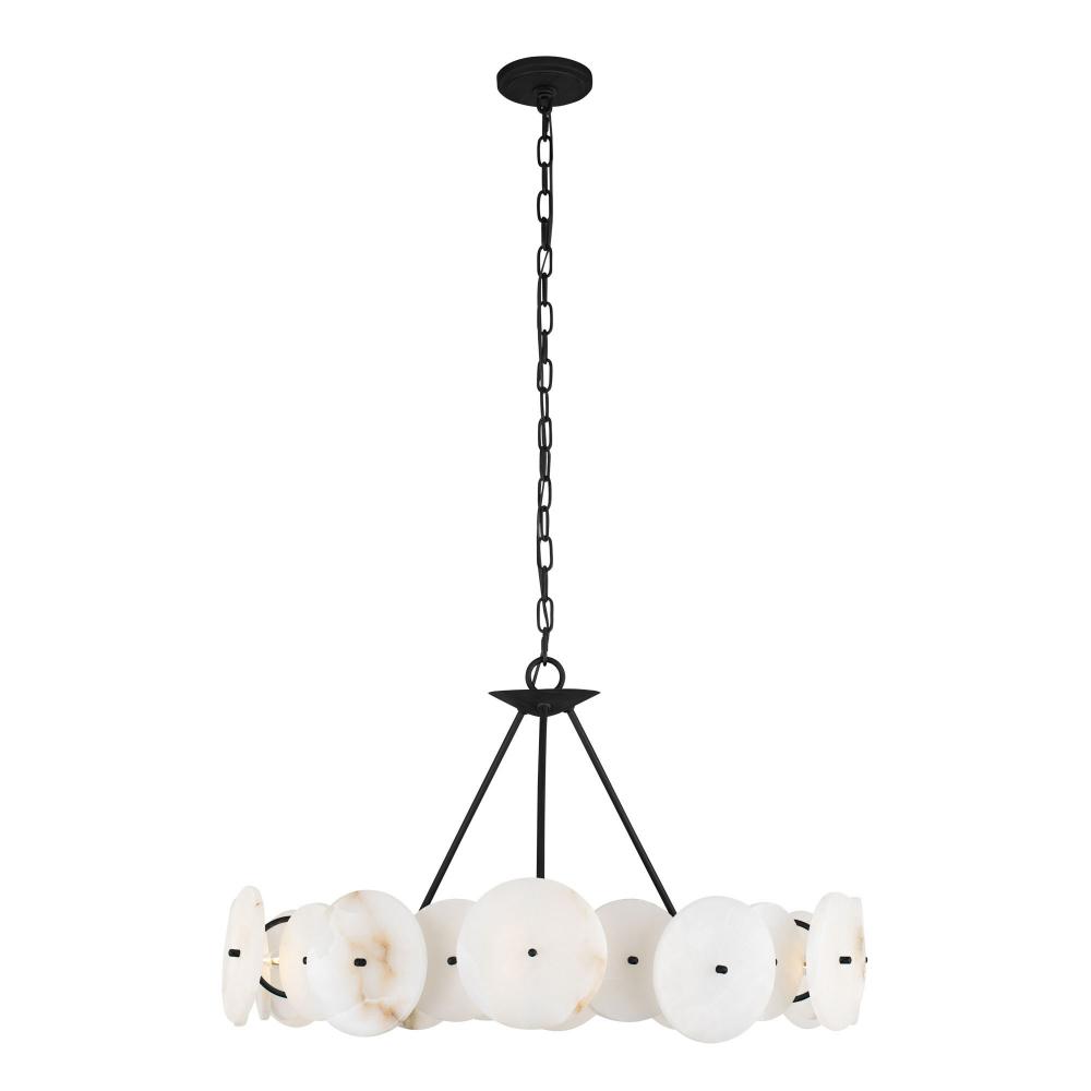 Cosmos 6-Lt   Chandelier - Matte Black