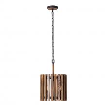 Varaluz 387P02MBW - Suratto 2-Lt   Pendant - Matte Black/Medium Walnut