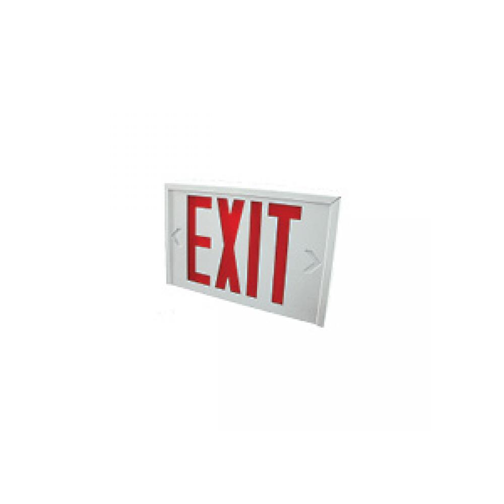 EXIT SIGN STEEL UNIVERSAL FACES UNIVERSAL DC 6 12 24V 120/347V INPUT WHI TE