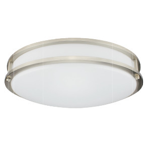 16 IN LED CEILING LUMINAIRE DOUBLE RING 26 W 120 V 3000K BRUSHED NICKE L 1 820 LM ROUND