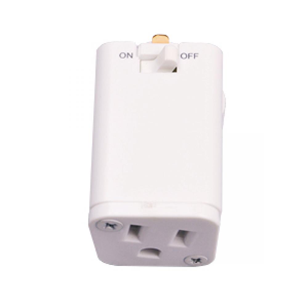 TRACK GROUNDED OUTLET WHITE