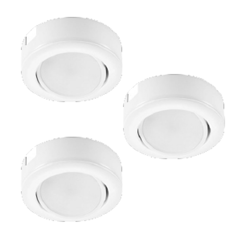 UNDERCABINET KIT OF 3 LINE VOLTAGE PUCKS 4 W 120 V 3000K WHITE 200 LM