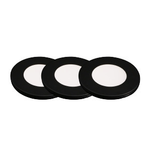 UNDERCABINET KIT OF 3 LOW VOLTAGE PUCKS 2.2 W 12 V 3000K BLACK 150 LM