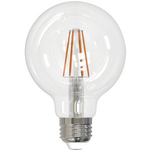 LED Filament Lamp G25 E26 Base 4.5W 120V 27K 450LM Clear Oblique Dim Sta ndard