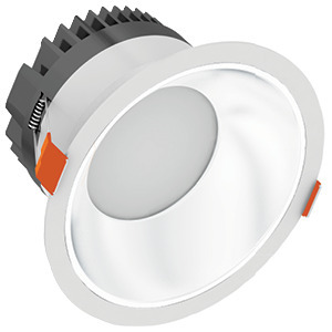 VELOCE 8IN 26W 120-277V 3500K 70° WHITE BAFFLE FROSTED ROUND 2490lm