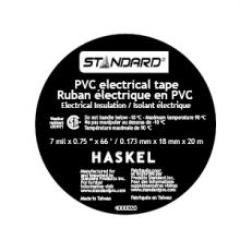 Stanpro (Standard Products Inc.) 11290 - ELECTRICAL TAPE PVC BLACK INDUSTRIAL GRADE 66ft x 7mil x 0.75in STD