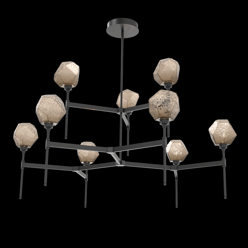 Gem Round Belvedere Chandelier-55-Matte Black