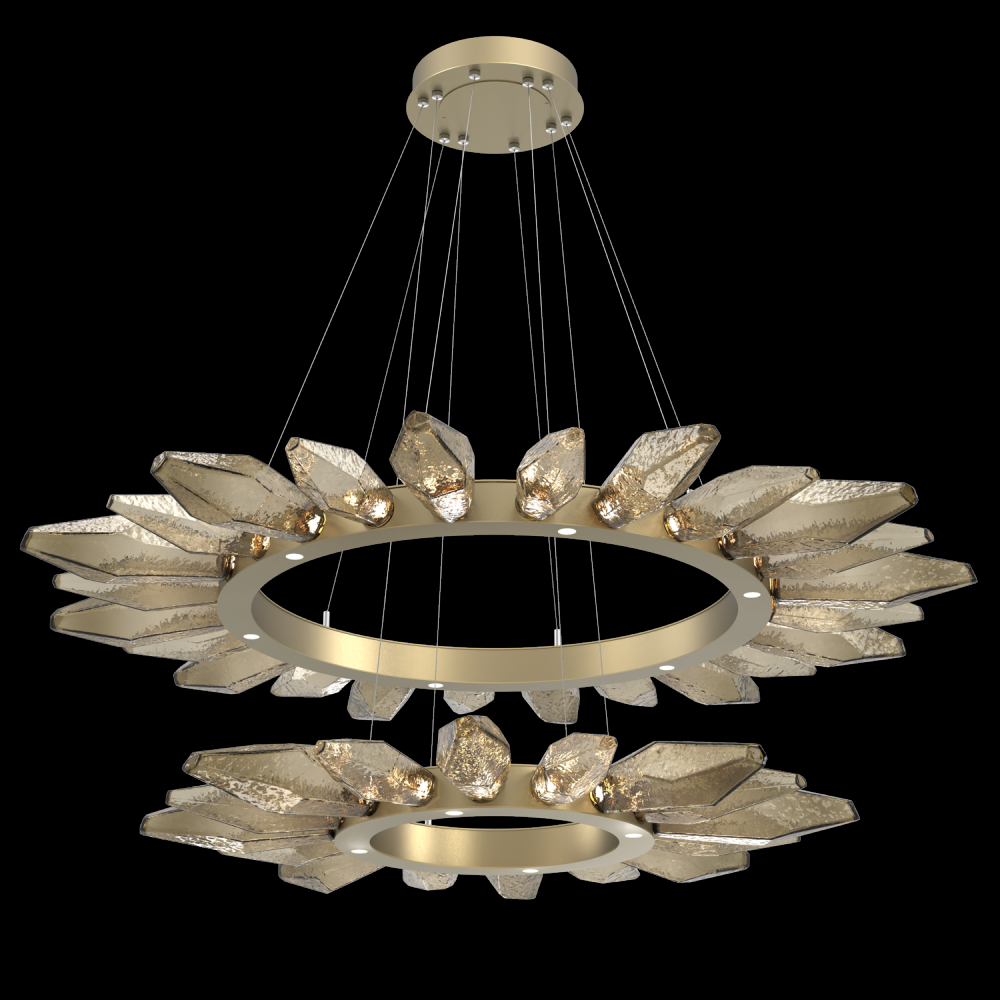 Rock Crystal Radial Ring Two Tier - 42/56-Gilded Brass