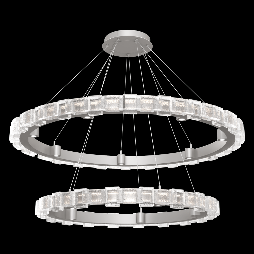 Tessera 38&#34; & 50&#34; Two-Tier Ring-Beige Silver