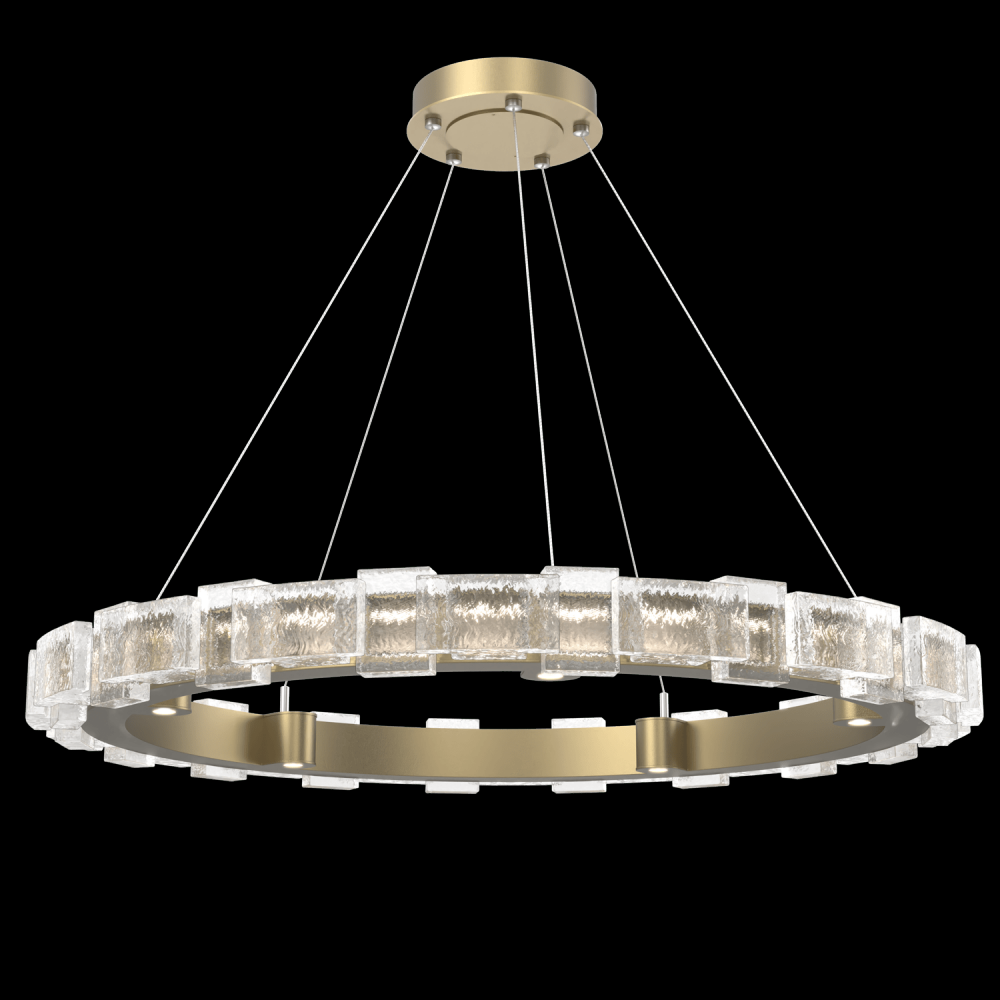 Tessera 38in Ring-Gilded Brass-Tetro Cast Glass