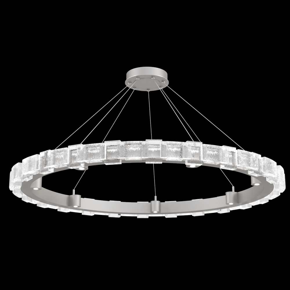 Tessera 50in Ring-Beige Silver-Tetro Cast Glass