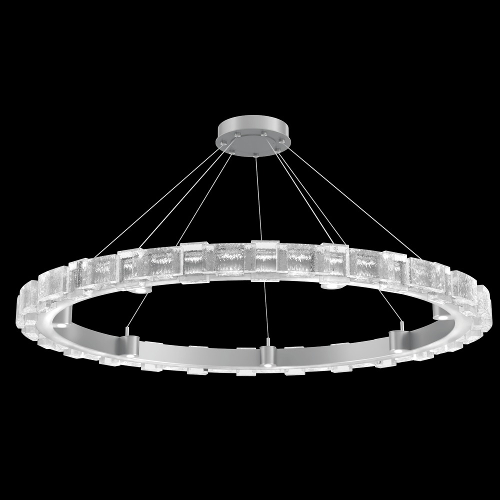Tessera 50in Ring-Classic Silver-Tetro Cast Glass