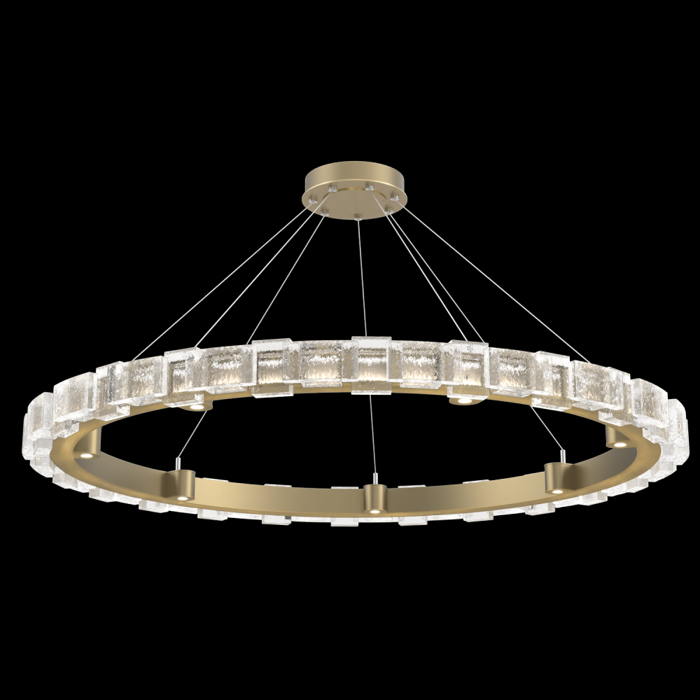 Tessera 50in Ring-Gilded Brass-Tetro Cast Glass