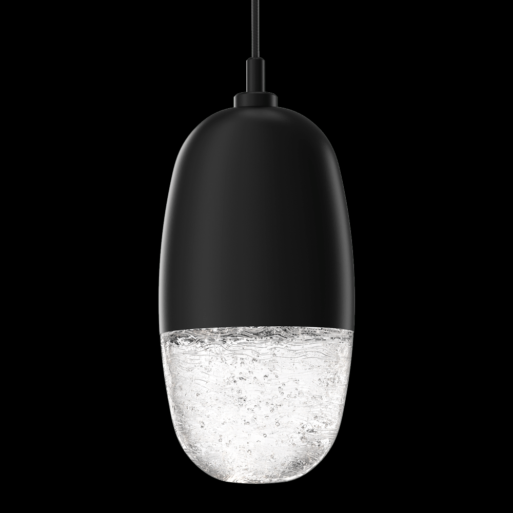 Pebble Pendant-Satin Nickel-Pebble Clear