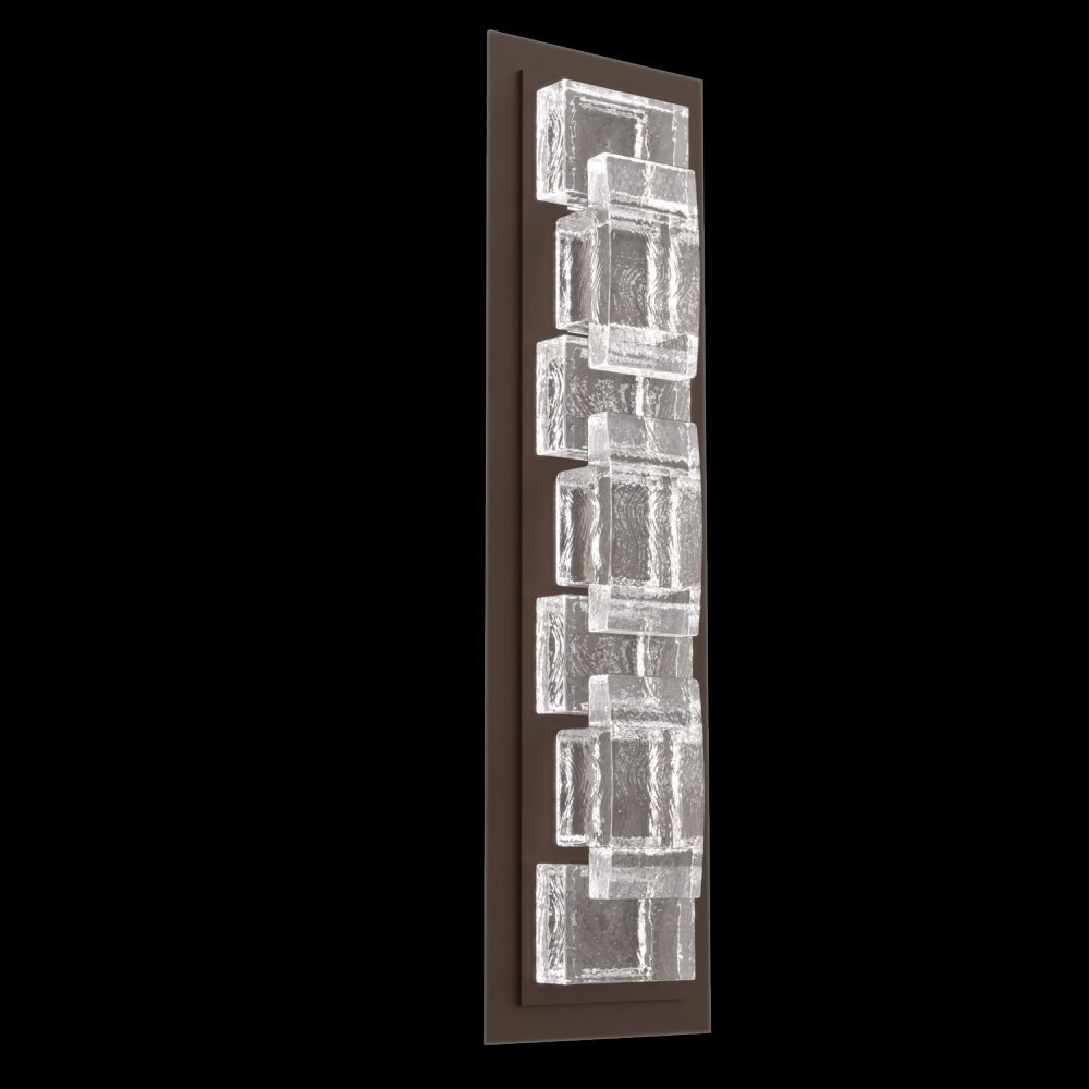 Tessera  Sconce (S)-Flat Bronze-Tetro Cast Glass