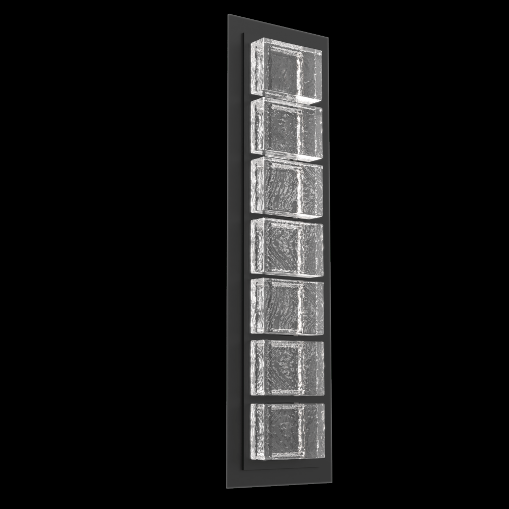 Tessera  Sconce (S)-Matte Black-Pavé Cast Glass