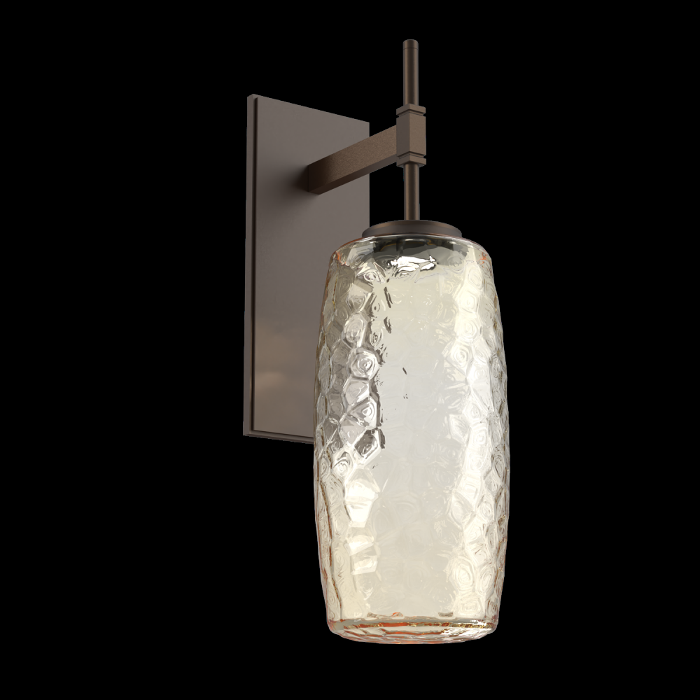 Vessel Tempo Sconce (Large)-Flat Bronze-Amber Blown Glass-LED 3000K