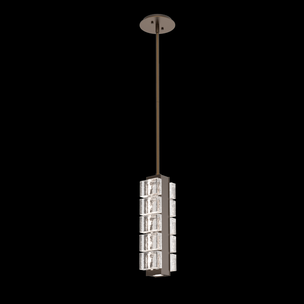 Tessera Pendant-Flat Bronze-Pavé Cast Glass