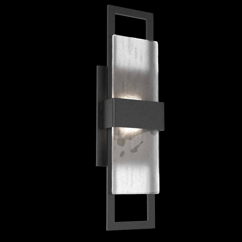 Sasha 20" Sconce-Textured Black-Frosted Granite