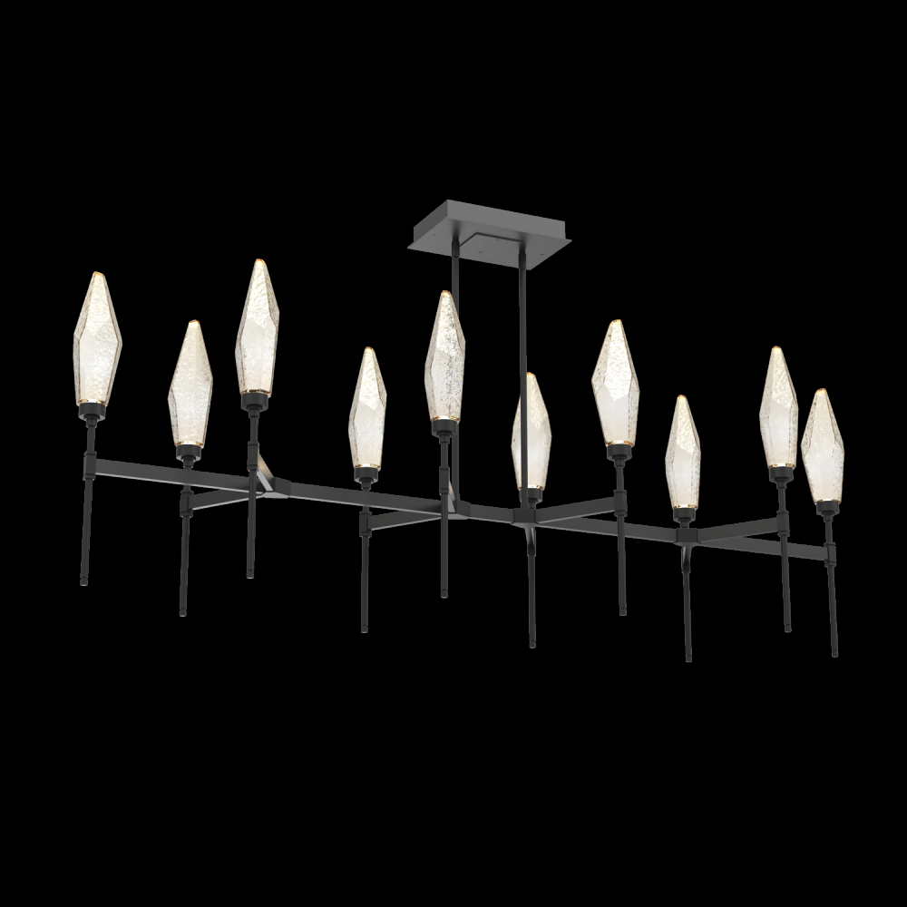 Rock Crystal Linear Belvedere Suspension-67-Matte Black