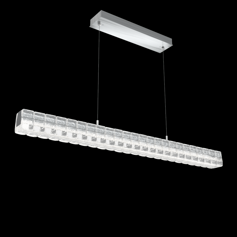 Asscher Linear Suspension 48"-Satin Nickel-Asscher Clear