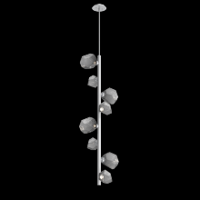 Hammerton CHB0039-T8-CS-S-001-L1 - Gem 8pc Twisted Vine-Classic Silver-Smoke Blown Glass-Threaded Rod Suspension-LED 2700K