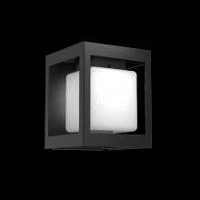 Hammerton ODB0076-01-TB-HO-L2 - Outdoor Square Box Sconce-Textured Black-Blown Glass