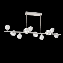 Hammerton PLB0039-T0-BS-C-001-L3 - Gem 10pc Twisted Branch-Beige Silver-Clear Blown Glass-Threaded Rod Suspension-LED 3000K