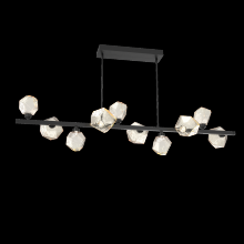 Hammerton PLB0039-T0-MB-A-001-L1 - Gem 10pc Twisted Branch-Matte Black-Amber Blown Glass-Threaded Rod Suspension-LED 2700K