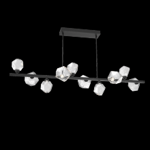 Hammerton PLB0039-T0-MB-C-001-L3 - Gem 10pc Twisted Branch-Matte Black-Clear Blown Glass-Threaded Rod Suspension-LED 3000K