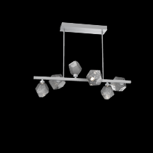 Hammerton PLB0039-T6-CS-S-001-L3 - Gem 6pc Twisted Branch-Classic Silver-Smoke Blown Glass-Threaded Rod Suspension-LED 3000K