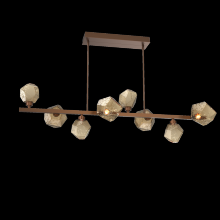 Hammerton PLB0039-T8-BB-B-001-L1 - Gem 8pc Twisted Branch-Burnished Bronze-Bronze Blown Glass-Threaded Rod Suspension-LED 2700K