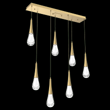 Hammerton PLB0078-07-GB-C-C01-L3 - Raindrop Linear 7 PC.-Gilded Brass-Blown Glass