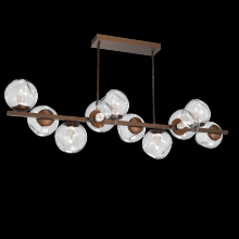 Hammerton PLB0086-T0-BB-GC-001-L3 - Luna 10pc Twisted Branch-Burnished Bronze-Geo Inner - Clear Outer-Threaded Rod Suspension-LED 3000K
