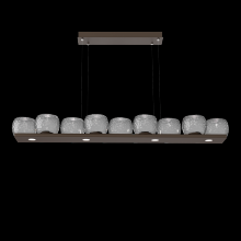 Hammerton PLB0091-0C-FB-S-CA1-L1 - Vessel 59-inch Platform Linear-Flat Bronze-Smoke Blown Glass-Stainless Cable-LED 2700K