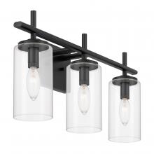 Worldwide Lighting Corp E20005-001 - Raleigh 3-Light Matte Black Finish Vanity Light 6“ X 24” X 9.63“