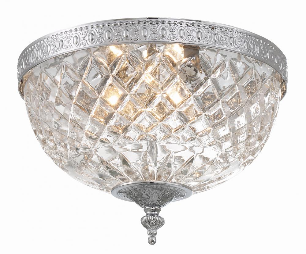 Crystorama 2 Light Polished Chrome Crystal Flush Mount