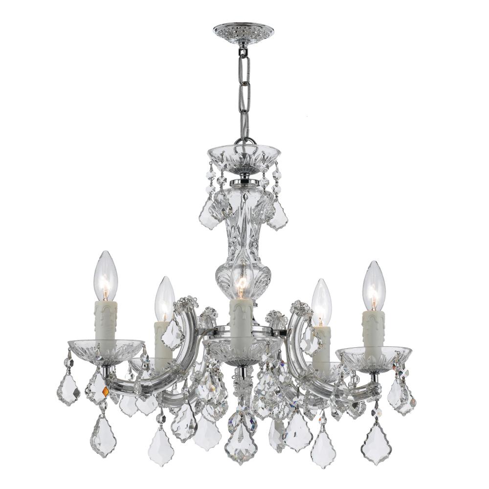 Maria Theresa 5 Light Spectra Crystal Polished Chrome Chandelier