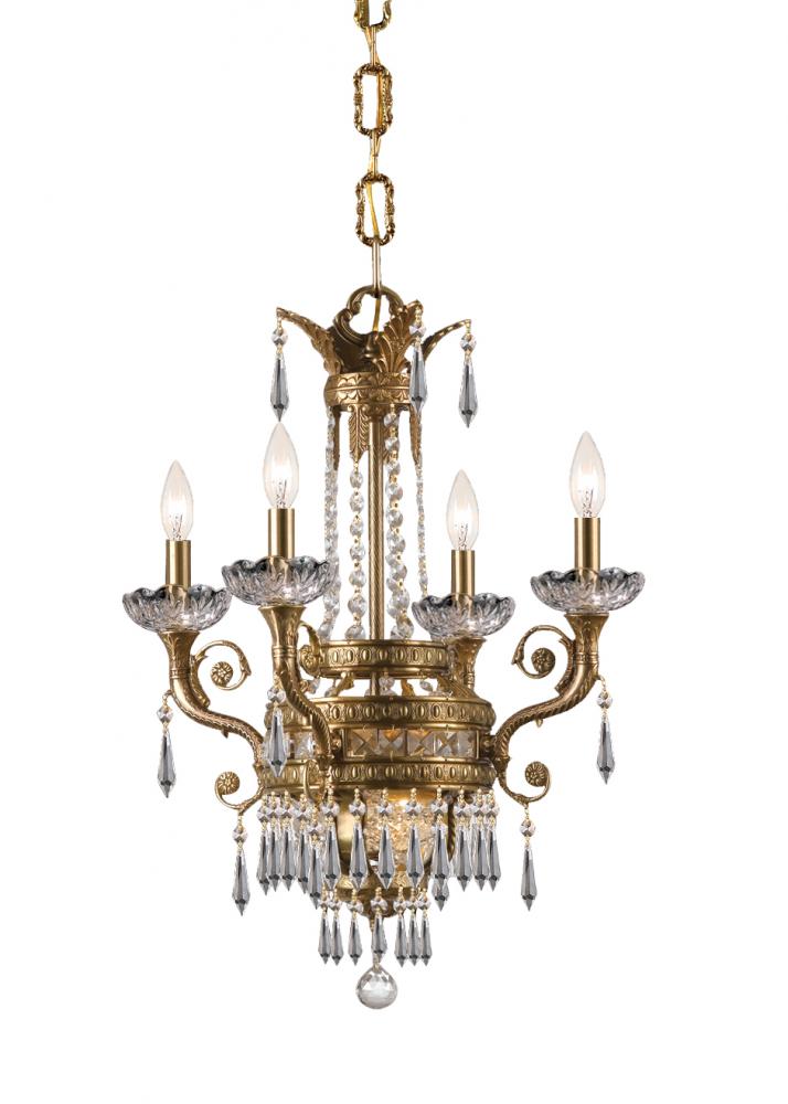 Crystorama Regal 6 Light Clear Crystal Brass Chandelier