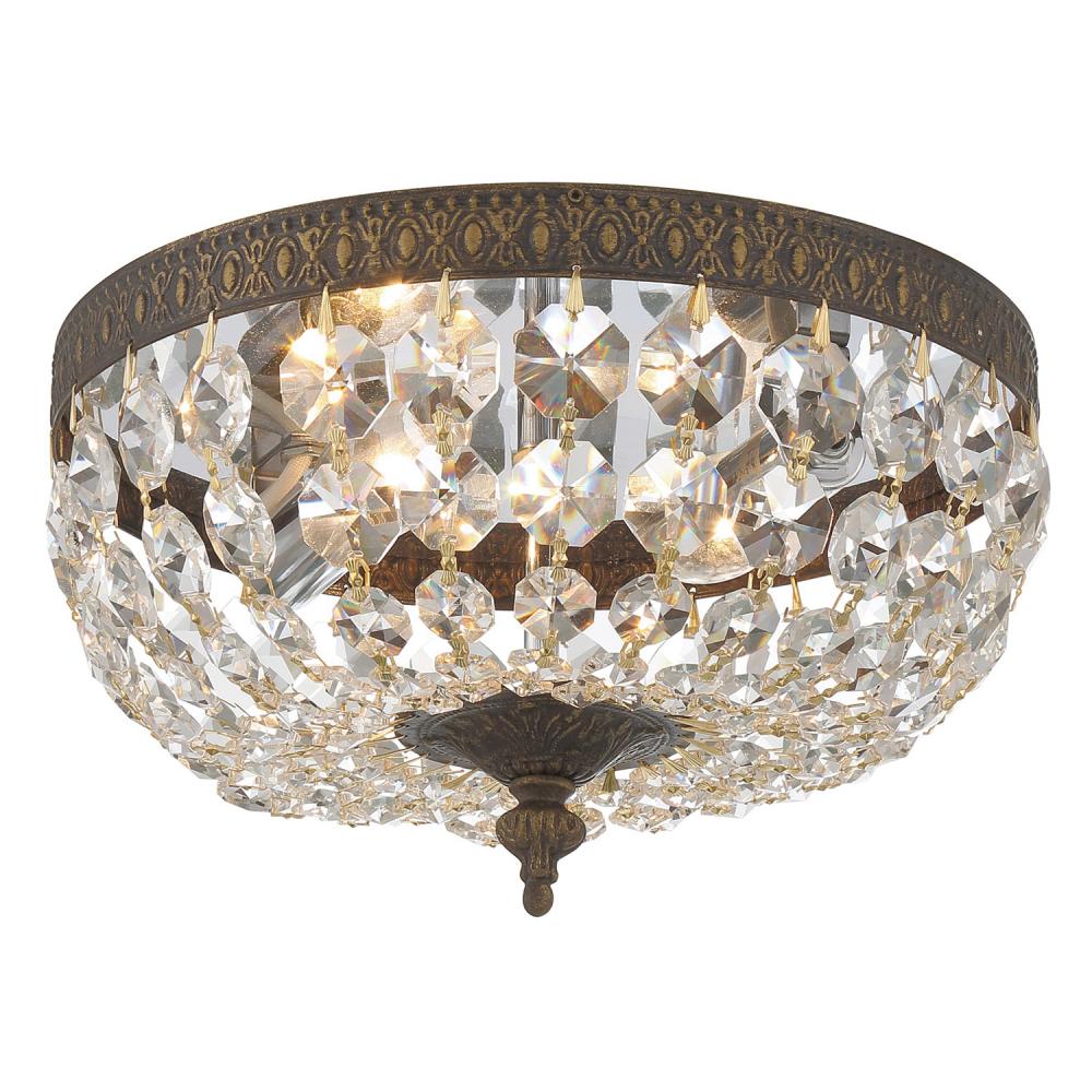 Crystorama 2 Light Swarovski Strass Crystal English Bronze Flush Mount