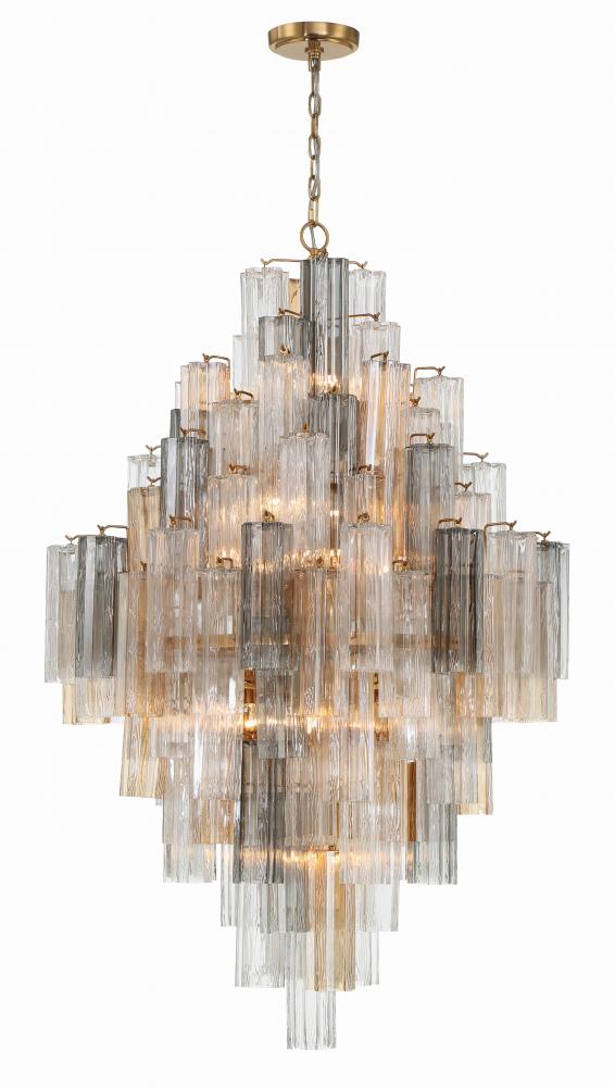 Addis 20 Light Aged Brass Chandelier