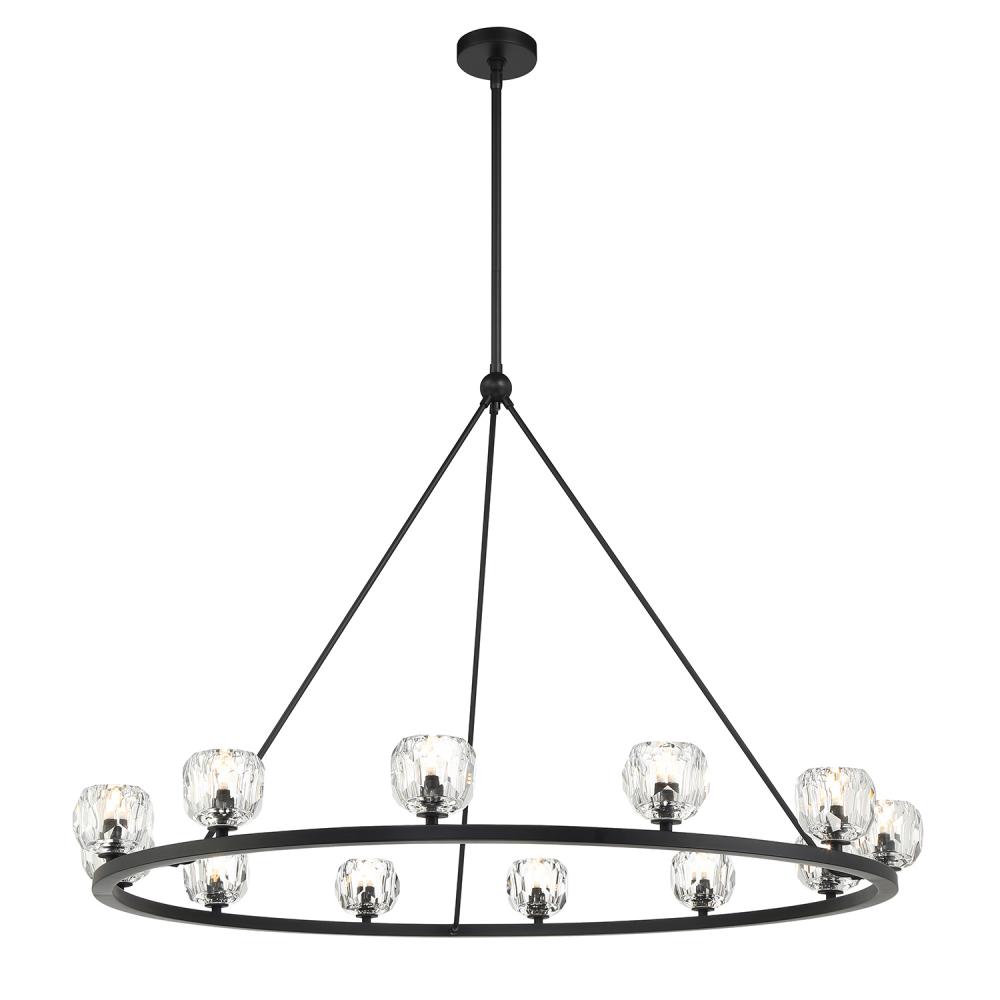 Aragon 12 Light Matte Black Chandelier