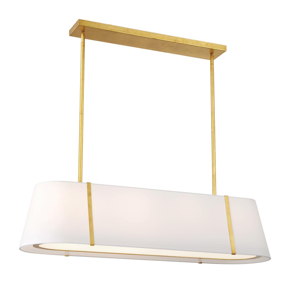 Fulton 4 Light Antique Gold Linear Oval Chandelier