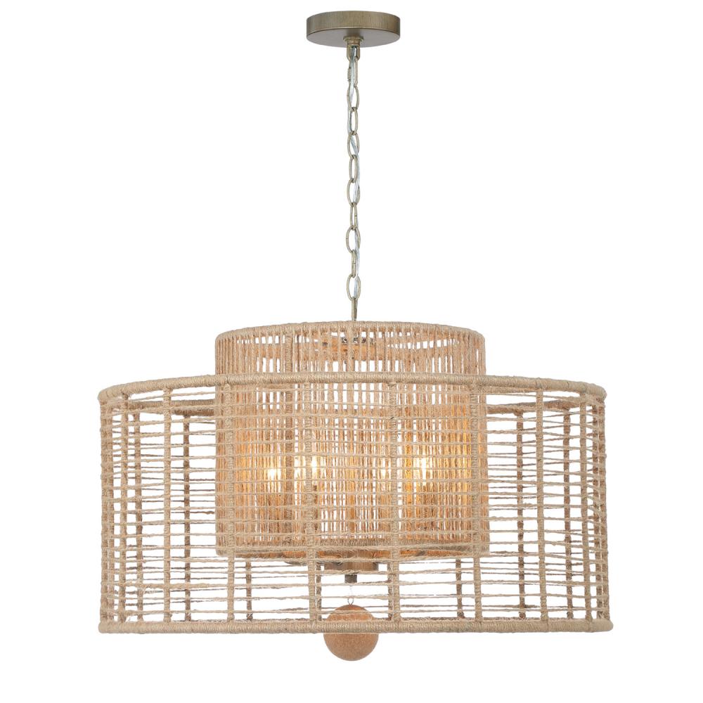 Jayna 4 Light Burnished Silver Chandelier