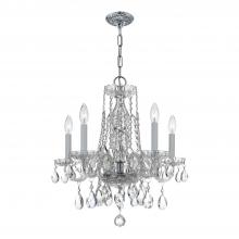 Crystorama 1061-CH-CL-S - Traditional Crystal 5 Light Swarovski Strass Crystal Polished Chrome Chandelier