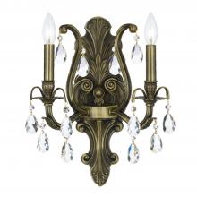 Crystorama 5563-AB-CL-S - Dawson 2 Light Swarovski Strass Crystal Antique Brass Sconce