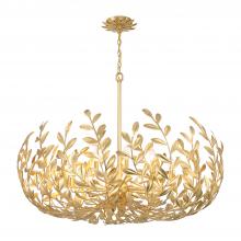 Crystorama 569-GA - Broche 12 Light Antique Gold Chandelier